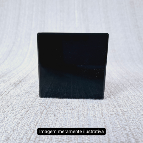 Placa Quadrada de Obsidiana Negra - 7cm  - Unidade